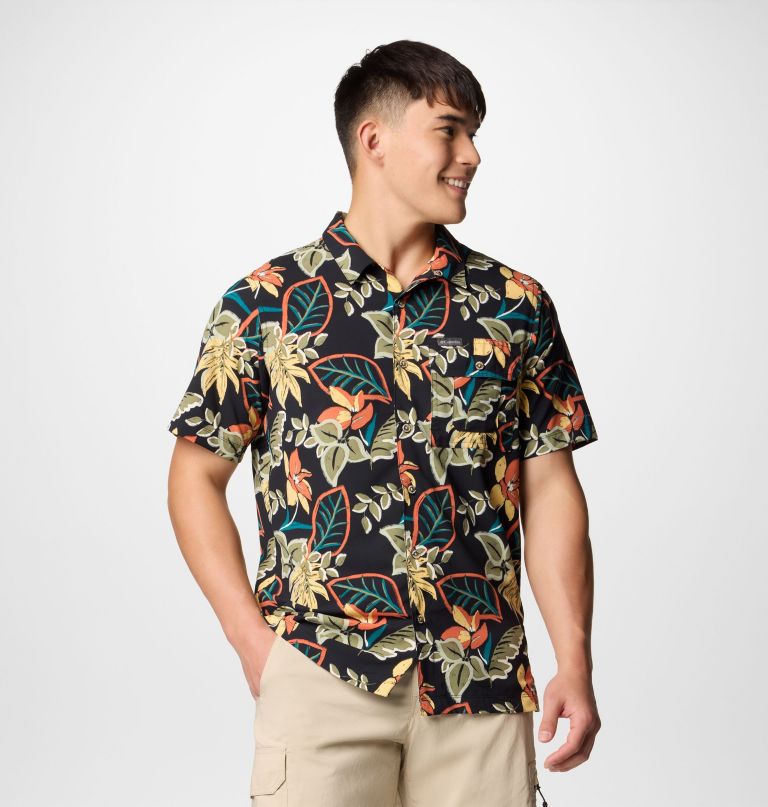 herre tech trail utility printed woven kortærmet skjorte