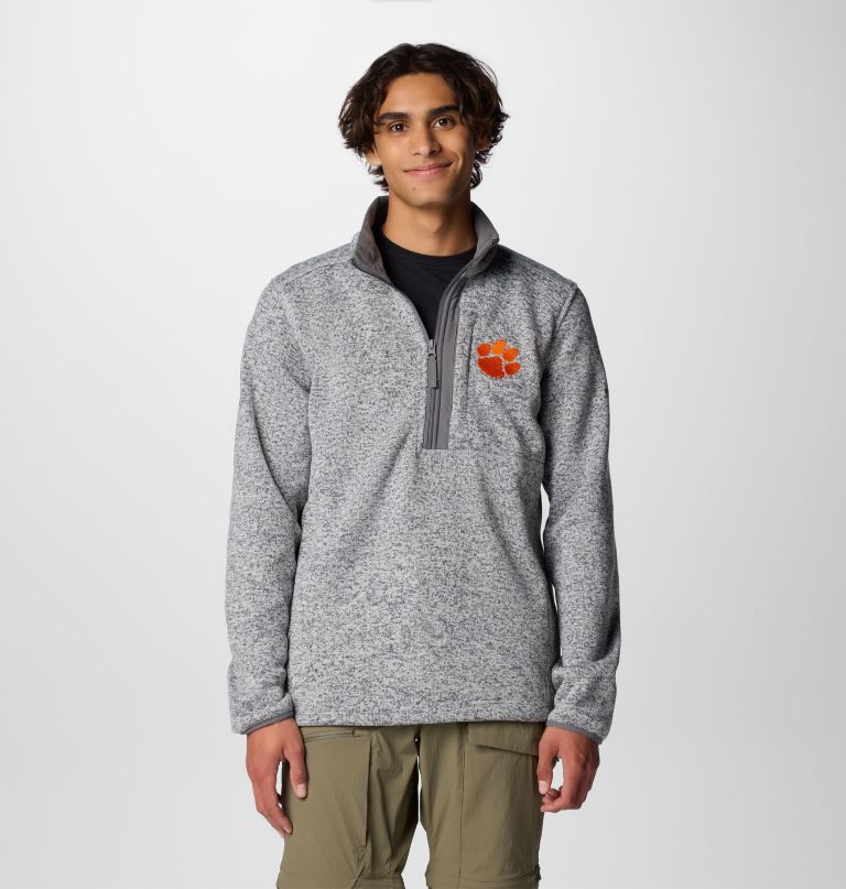 herre college sweater weather fleece halv lynlås pullover - clemson