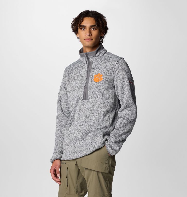 herre college sweater weather fleece halv lynlås pullover - clemson