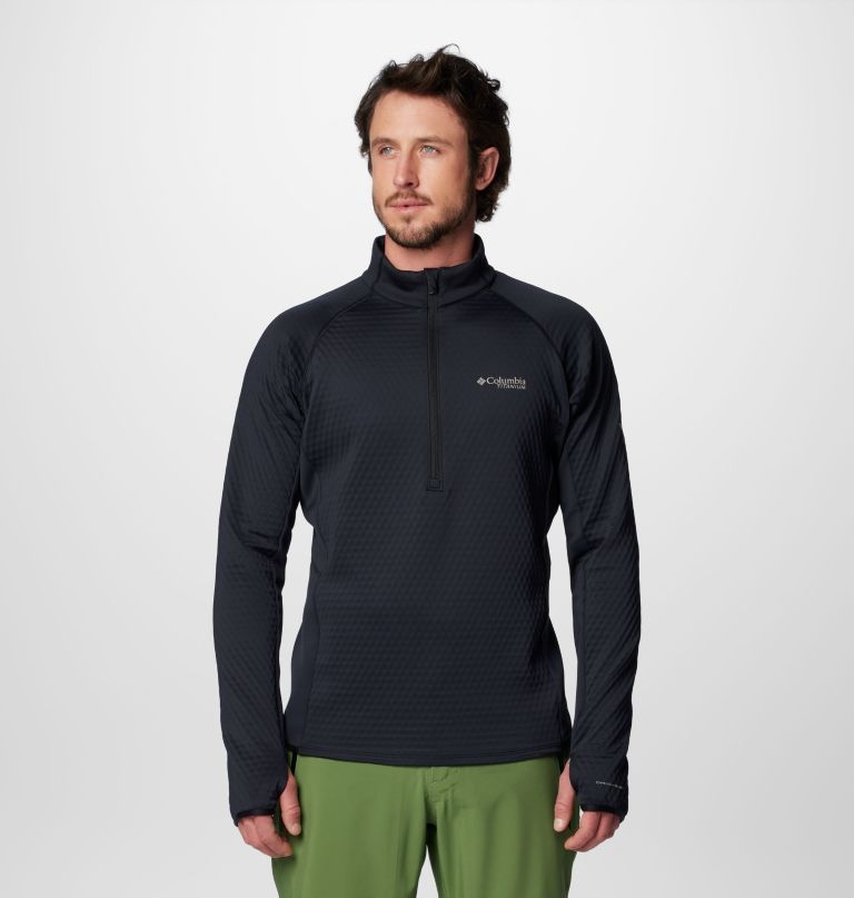 herre crystal leaf omni-heat helix halv lynlås pullover