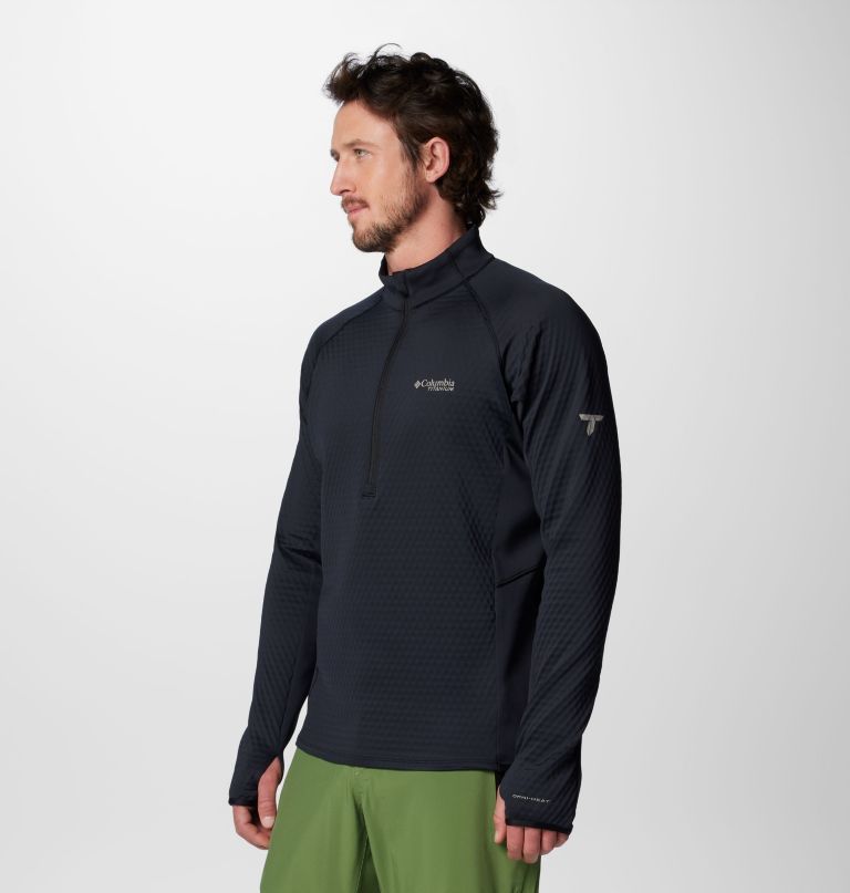 herre crystal leaf omni-heat helix halv lynlås pullover