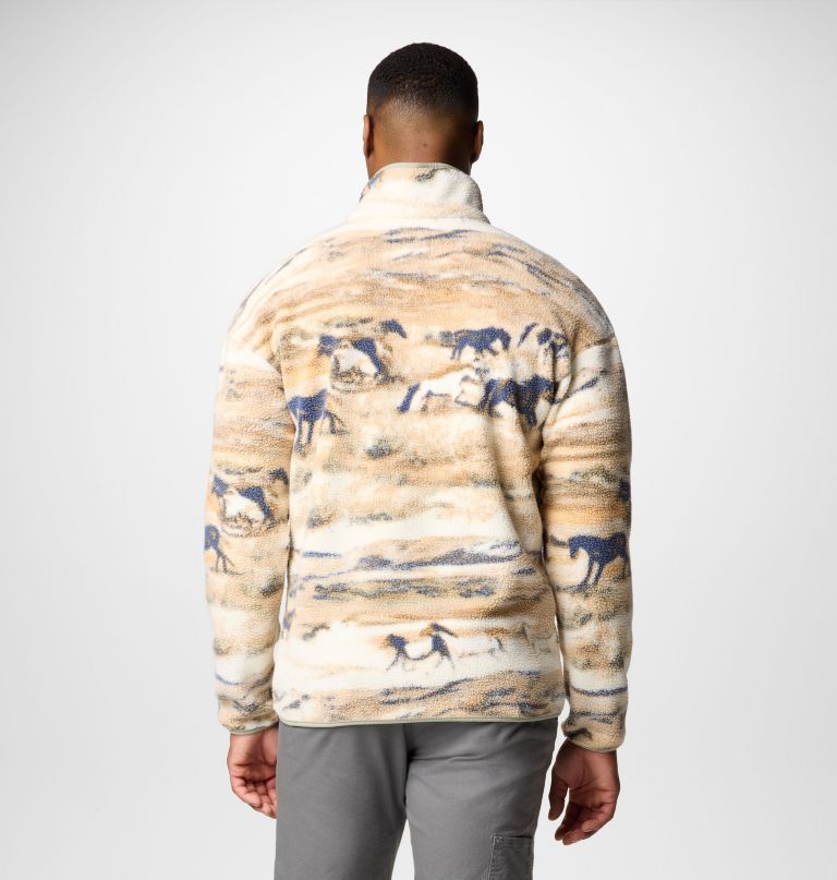 herre helvetia ii printed half snap printed fleece pullover