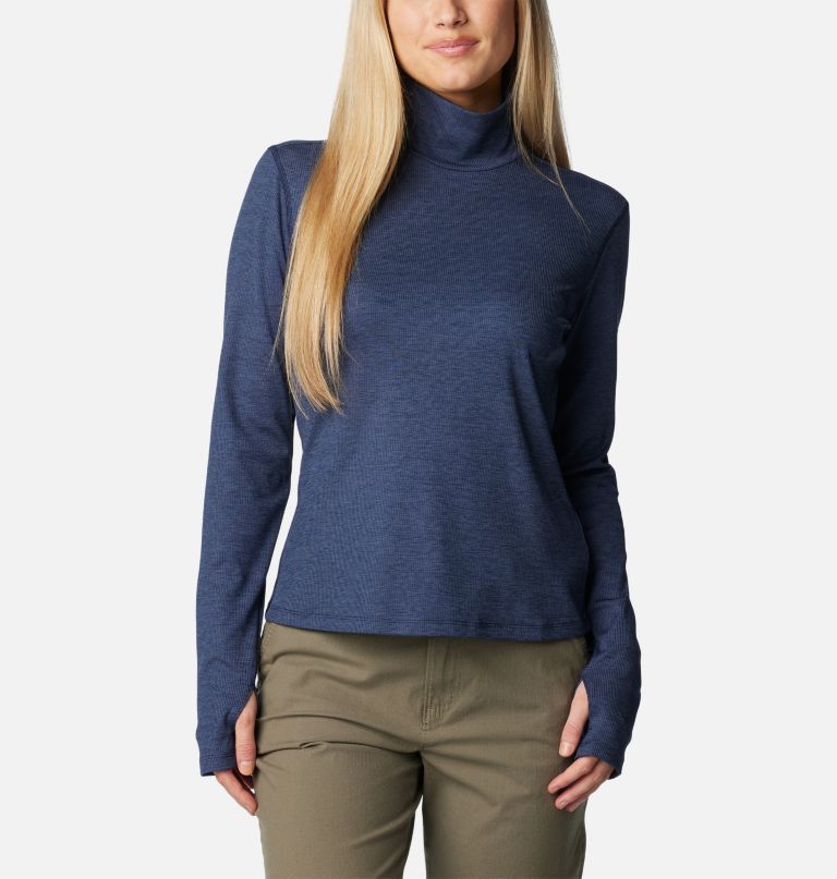 dame boundless days strik højhalset t-shirt med lange ærmer