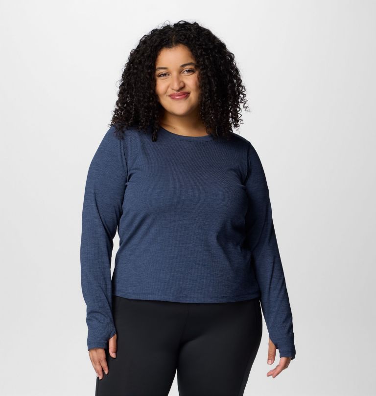 dame boundless days strik crew langærmet - plus size