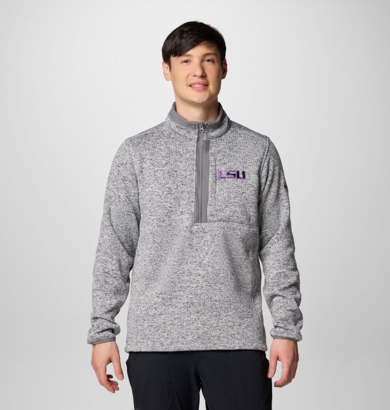 herre college sweater weather fleece halv lynlås pullover - lsu