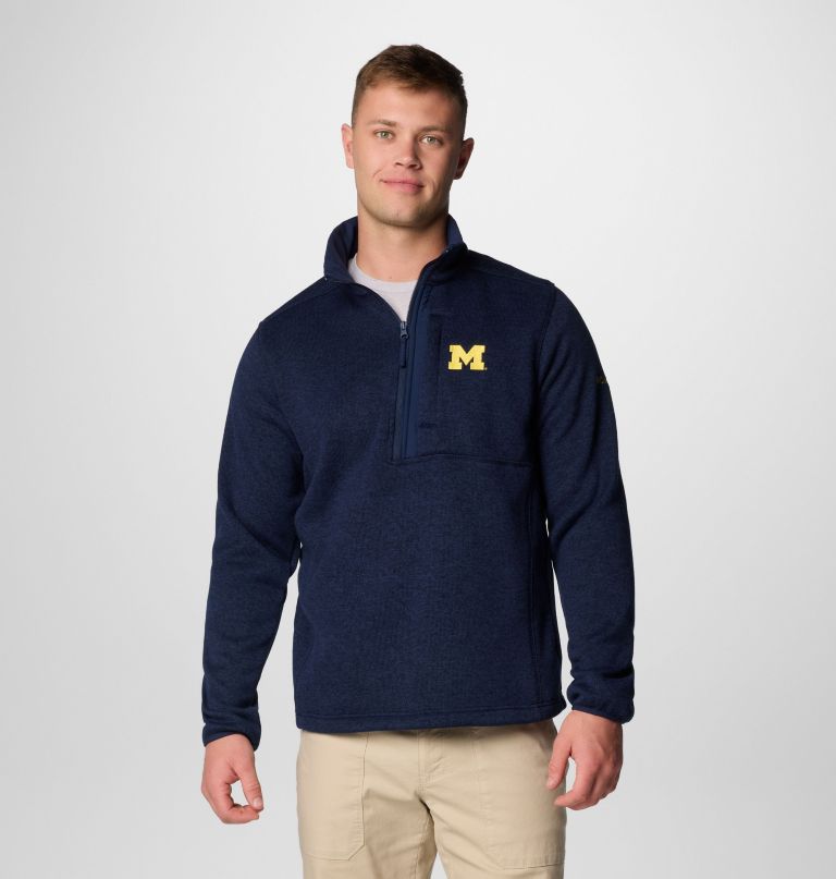 herre college sweater weather fleece halv lynlås pullover - michigan