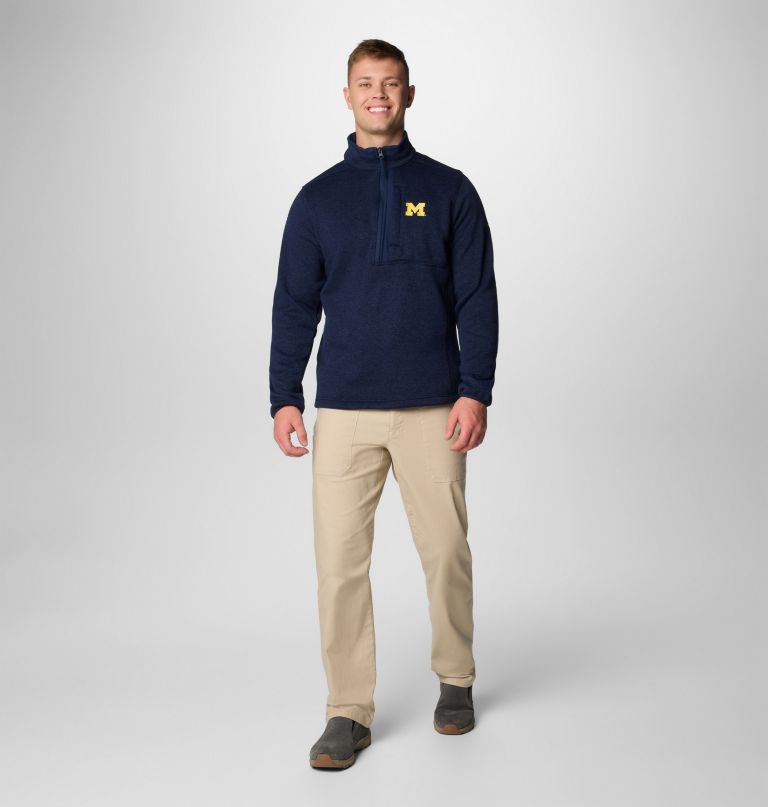 herre college sweater weather fleece halv lynlås pullover - michigan