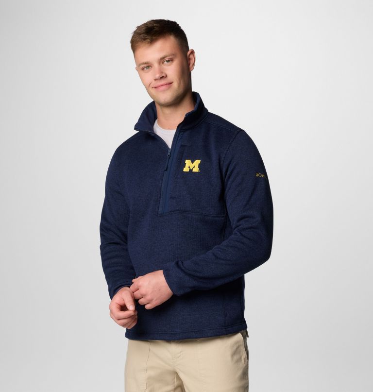 herre college sweater weather fleece halv lynlås pullover - michigan