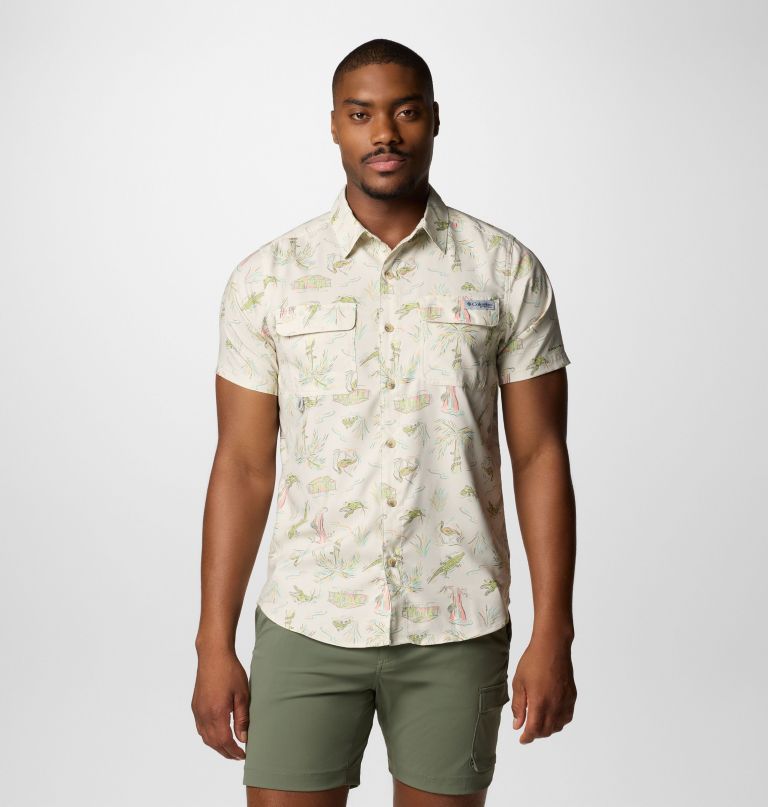 herre pfg uncharted printed kortærmet skjorte - tall